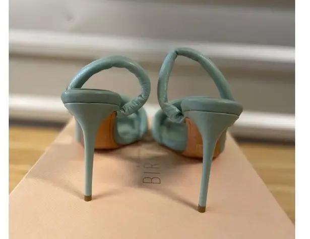 Alexander Birman Aysha Padded Leather Sandals Pistachio Womens Size 38