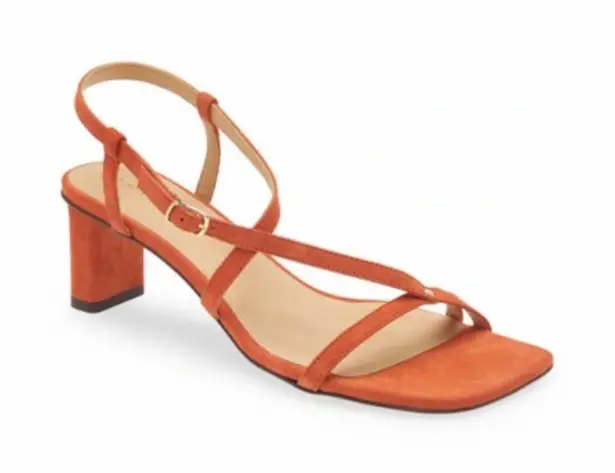 Frame New Women’s Le Braxton Strappy Sandal In Orange Sandals Size 9
