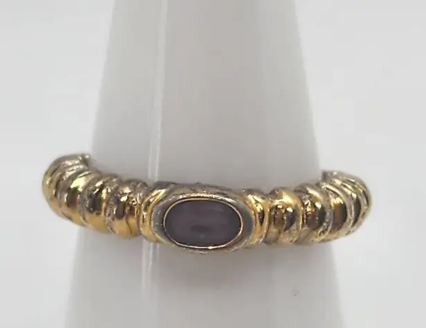 Vintage UTC Gold Plated Sterling Silver & Amethyst Ring (5.75) Purple