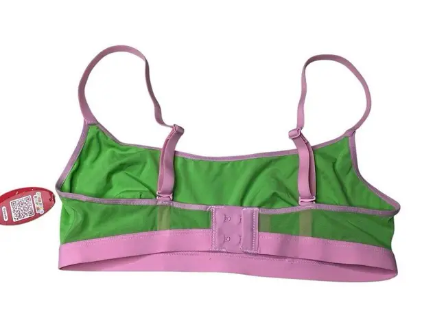 Parade Re:Play Scoop Neck Wireless Bralette Lime Green and Light Pink Sz Small