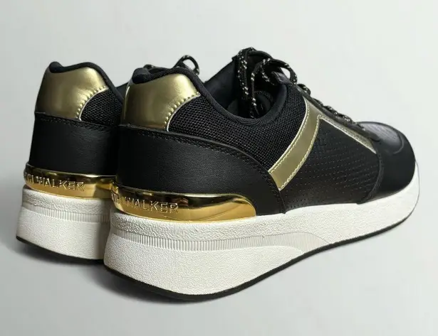 Breath Walker Lady Acupressure Sneakers in Black/Gold Black Size 8.5