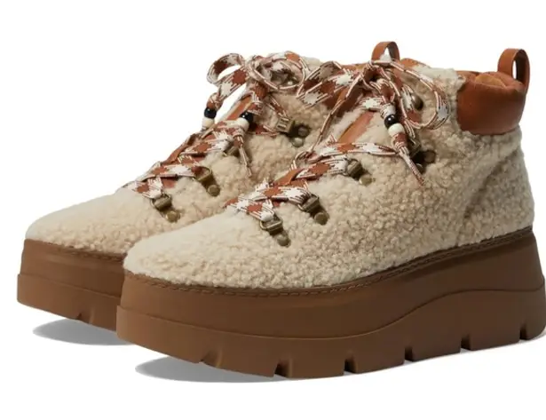 Zodiac NEW Women's, Billie Boot Sherpa Lined Combat Sneaker IN Natural Caramel