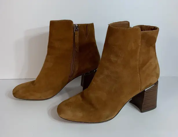 ALDO Gwulia suede ankle Boots Side Zip Block Heel Tan Womens Size 7.5 - Image 1