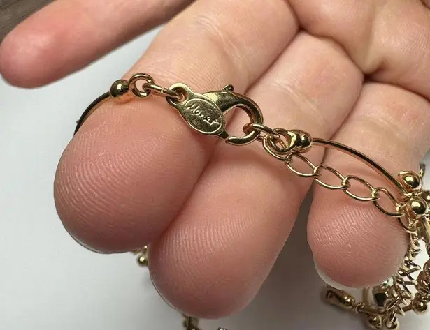 Monet Clear Rhinestone Gold Tone Necklace Signed