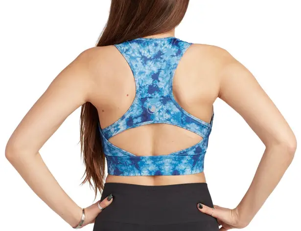 Body Glove NWT STRIKE A POSE SPORTS BRA - TIE DYE BLUE - Medium