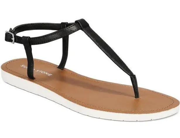 Sun Stone Kristip Black Sandal Womens Size 10 M NWT NIB Black White