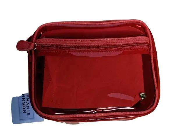 Stephanie Johnson Camera Crossbody Bag Red Translucent New