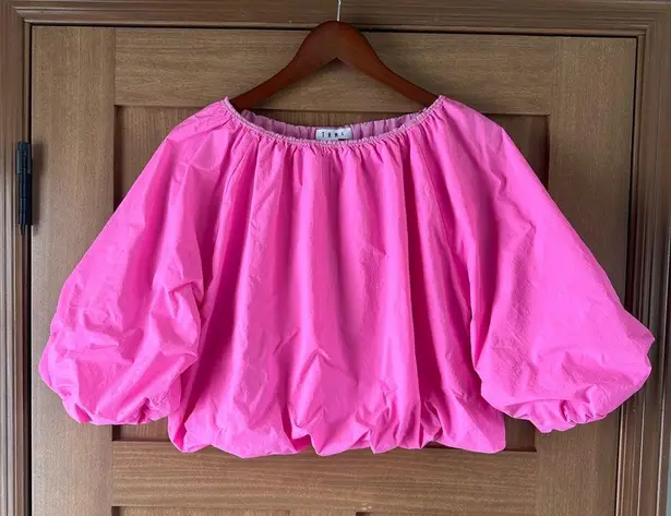THML  Anthropologie Hot Pink Puff Sleeve Top size Large​ - Image 1