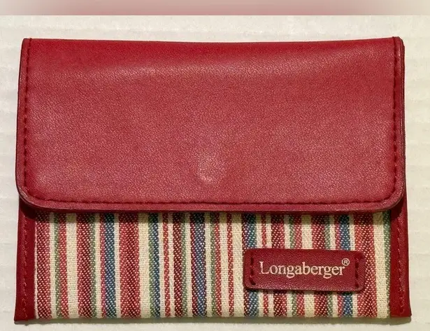 Longaberger Homestead Market Stripe Wallet Purse Coin Pouch & CCard Case NWOT