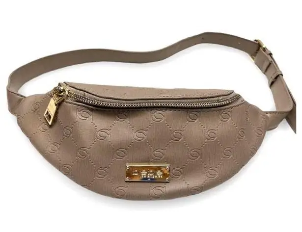 Bebe NWT  "Alana" Taupe Embossed Faux Leather Fanny Pack Adjustable Strap