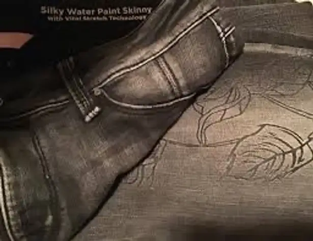 Laurie Felt Silky Denim Water Paint Skinny Pull On Jeans Charcoal A310011 Large