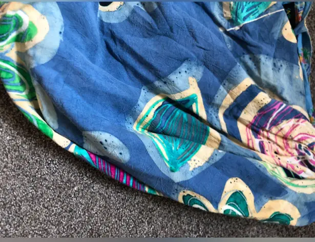 Jams World Vintage Floral Cotton Tie Tote Bag in Blue Tropical Floral One Size - Image 7