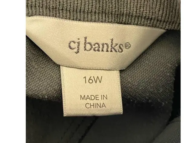 cj banks Gray Micro Ribbed Panel Midi Skirt size 16W