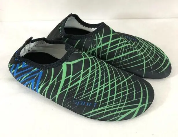 Womens Water Shoes Slip On Fabric Lightweight 5/6 Black