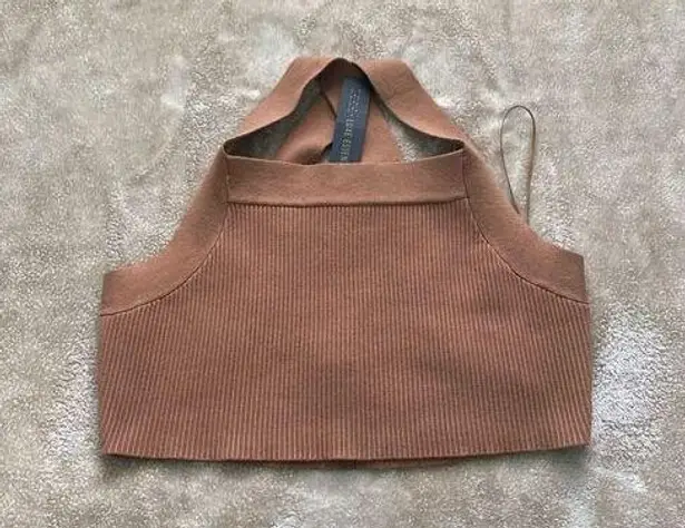 House Of Harlow 1960 x Revolve New Wide Strap Knit Brown Crop Top Brown Size L