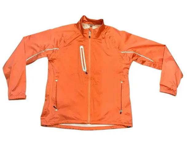 ELEVATE Sport Women’s Orange Reflective Water Repellent Full Zip Jacket #92950 Size M