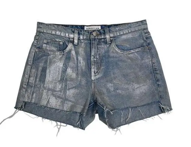 Derek Lam Denim Womens 27 Metallic Denim Jean Shorts