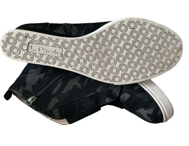 Linea Paolo Felicia wedge sneaker camo black grey size 10 casual shoes