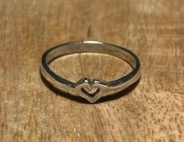 Vintage Mini Heart Silver Ring