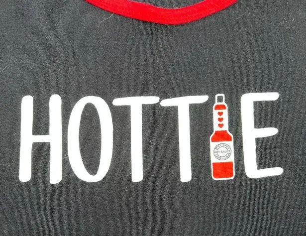 Ava Rose Womens Hottie Hot Sauce Tank Top Racerback Fitted Stretch Black Red 2X