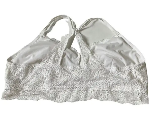 Maurice's  White Lace Wireless Bralette Women's Plus Size 3X | 51-11