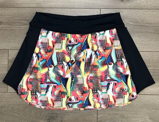 Dona Jo 16" Multicolor High Rise Tennis Golf Skirt Skort Size XL Red