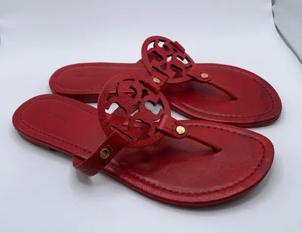 Tory Burch  Miller Thong Leather Sandals Red Size 8 EUC 2003