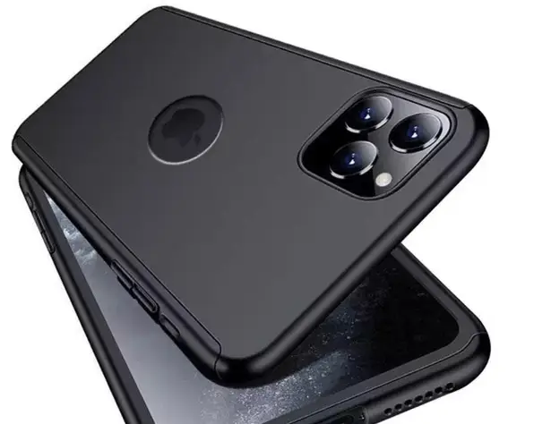 iPhone 11 Pro Max Fashion 360 Shockproof Case Black