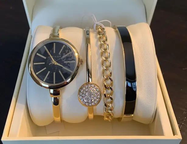 Anne Klein Women's AK/1470 Bangle Watch and Bracelet Set