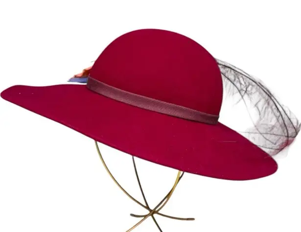 Vintage Burgundy Felt Hat Wide Brim Kurt Jr. by Tom Horn, Small Fit, Occasional Red