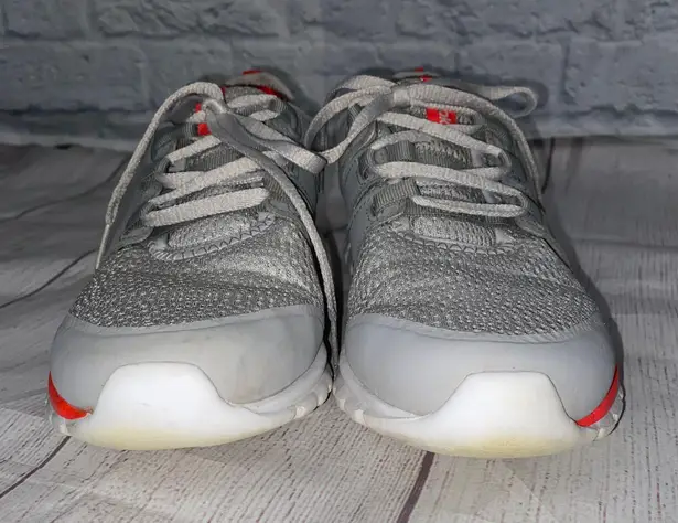 Reebok sublite cross trainer tie up athletic shoes grey/bright orange sz 8.5