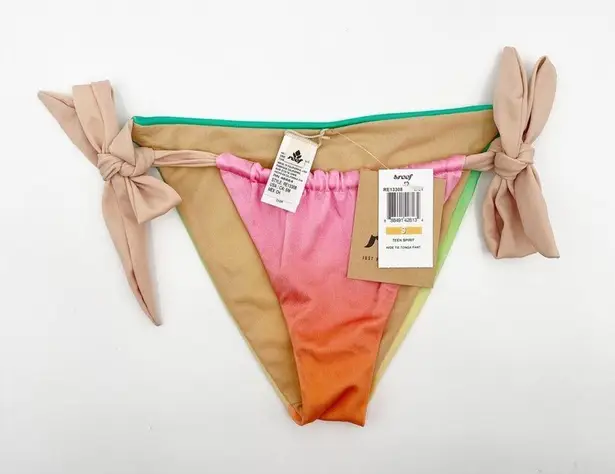 REEF Bikini Bottoms Rainbow Ombre Tie Waist Swim Teen Spirit NWT Size Small