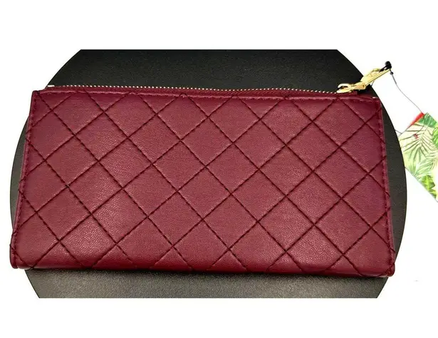 Badgley Mischka Quilted Long Wallet - Plum