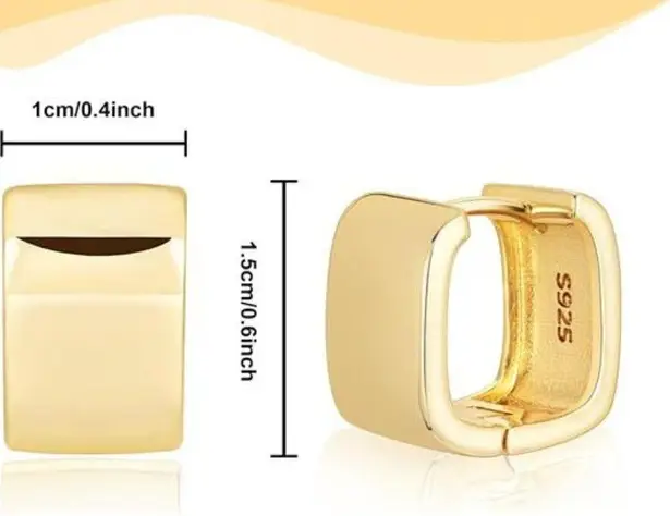 Chunky Gold Square Hoop Earrings For Women