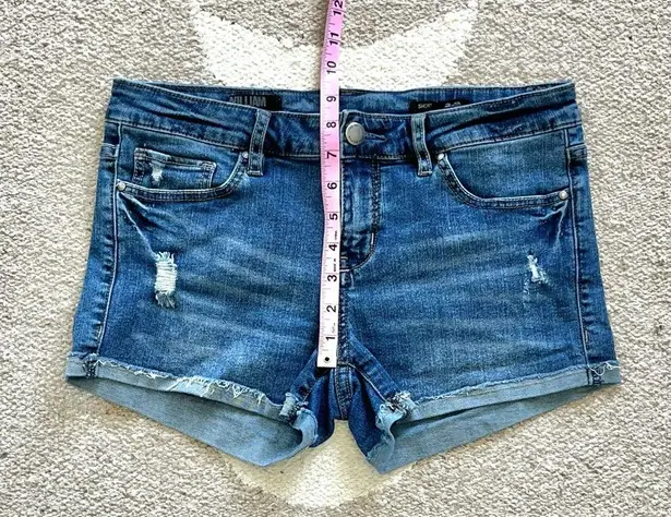 William Rast  Cuffed Cutoff Distressed Denim Shorts