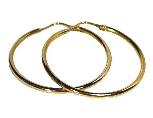18KT 750 SOLID YELLOW GOLD HOOP EARRINGS