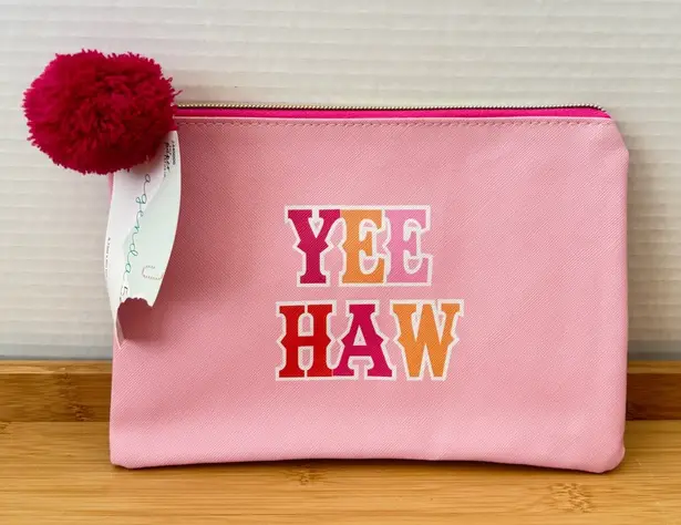 The Paper Studio Yee Haw Pink Makeup Cosmetic Travel Bag Clutch Western Cowgirl