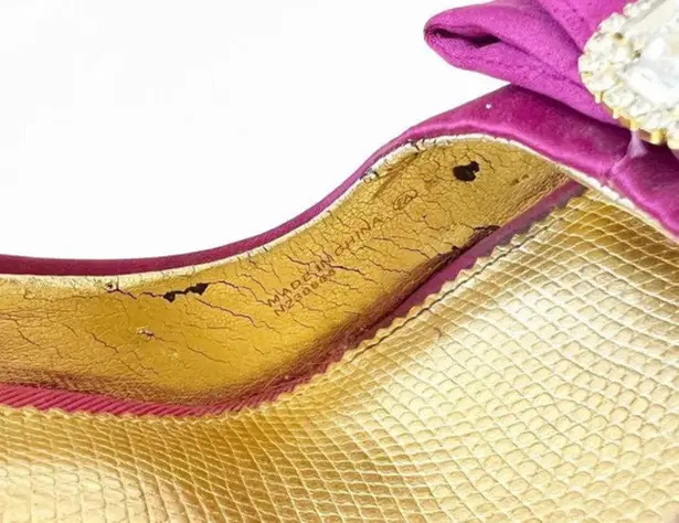 Nina NY Fuchsia Pink High Heel Peep Toe Pumps Size 6.5 Rhinestones Barbie Party