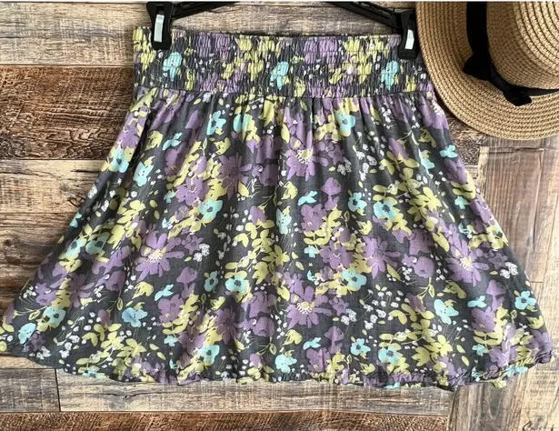 Frenchi Floral Purple smoked waist Skirt MEDIUM floral daisy Bohemian