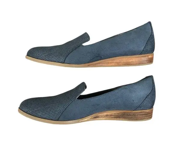 DR. SCHOLL'S Dawned Loafer Women 8 M Navy Oxide Microfiber Everyday Travel Retro Blue