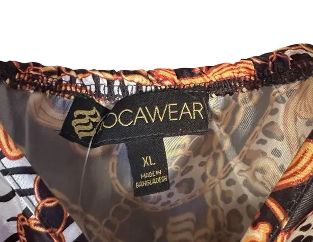 Rocawear Women’s Sz XL Animal Print Cami Satin Sleepwear Short Set Chains NWT