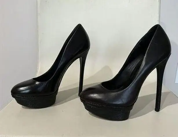 Brian Atwood  Fontanne Black Heel Shoes Platform Pumps Size 7