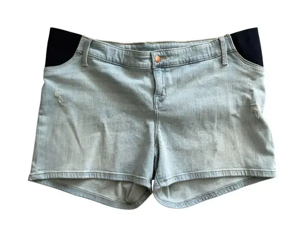 Isabel Maternity Light Wash Denim Shorts Size 16 NEW NWT