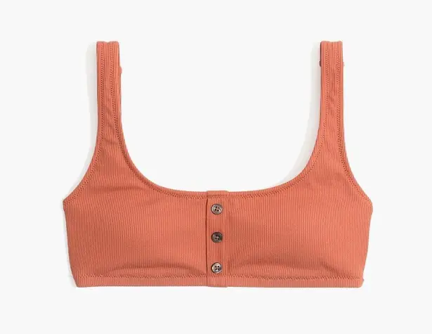 Madewell  Second Wave Ribbed Henley
Bikini Top
