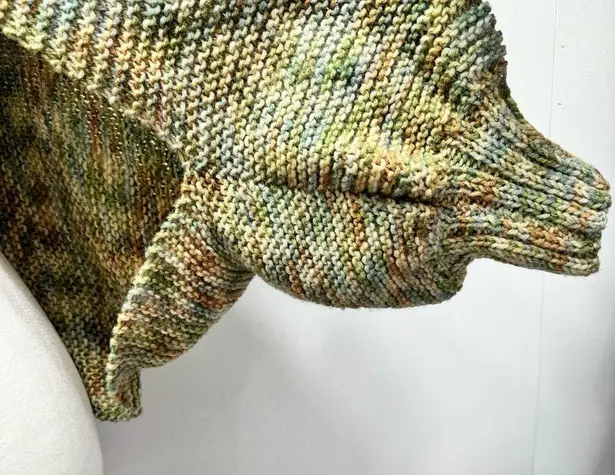 Hand Knit Homemade Multicolored Jewel Tone Sweater Shrug One Size Size M