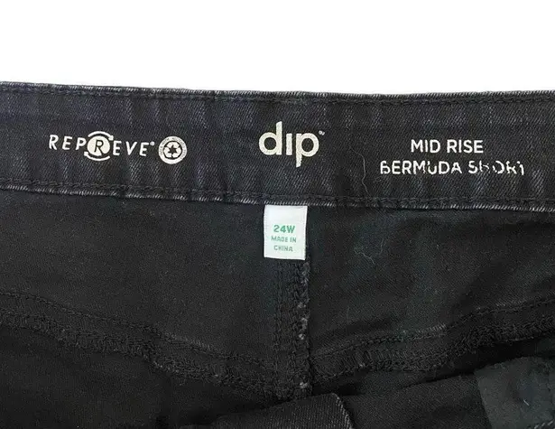 Bermuda DIP reproach mid rise  shorts plus size 24W black