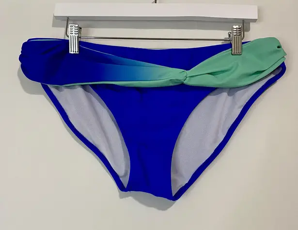 Women’s Ombré Twist Front Bikini Swim Bottoms Blue Size XL NWOT