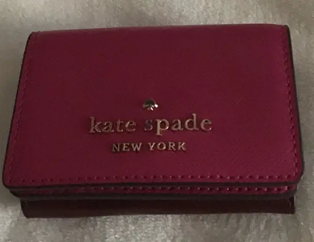 Kate Spade  New York Staci Micro Trifold Wallet Colorblock Pink Multi WLR00127 - Image 1
