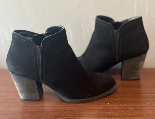 Alex Marie "Geneva" Black Ankle Suede Booties-Size 71/2 M