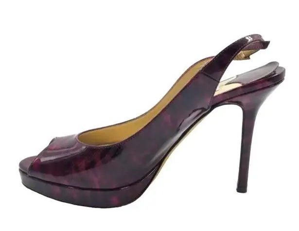Jimmy Choo Nova Plum Tortoiseshell Patent Leather ~ 6